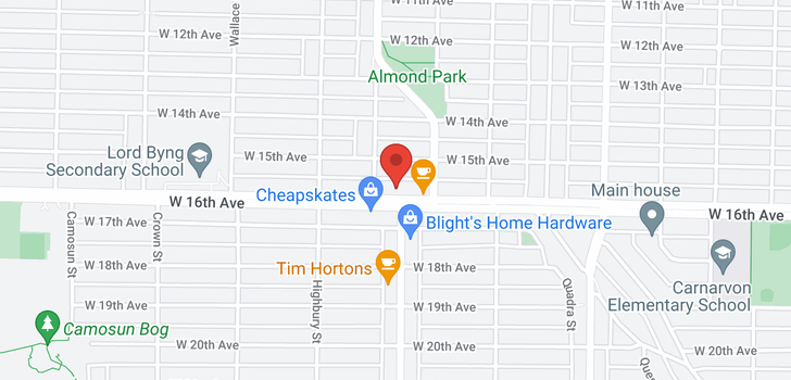 map of 302 3639 W 16TH AVENUE